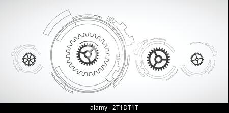 Abstract machine technology gears. Mechanism abstract background Stock Vector
