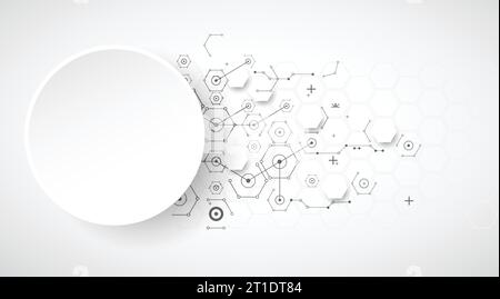 Abstract technology background with various technological elements. Vector Stock Vector