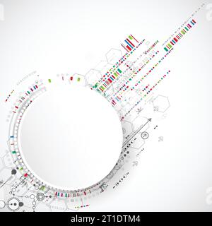 Abstract technology background with various technological elements ...