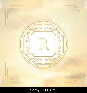 Art deco vintage design of retro flourishes frames. Vector Stock Vector