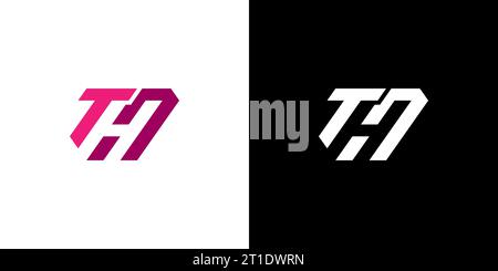 TH Logo, TH Monogram, Initial TH Logo, Letter TH negative space logo, Icon, Vector Stock Vector