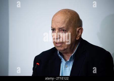 The Colombian government chief Negotiator Otty Patino during a joint declaration on the progress of the peace process between the Colombian government Stock Photo