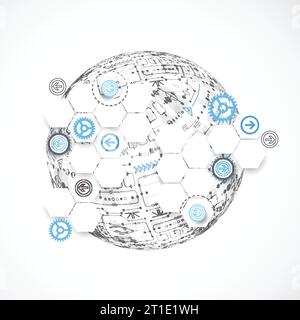Abstract technology globe background. Vector Stock Vector