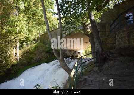 Cascade de Coo, Waterfall in the Ardennes in Belgium Stock Photo