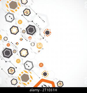 New technology hexagonal business background. Vector Stock Vector Image ...