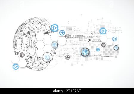 Abstract technology globe background. Vector Stock Vector