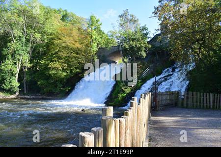 Cascade de Coo, Waterfall in the Ardennes in Belgium Stock Photo