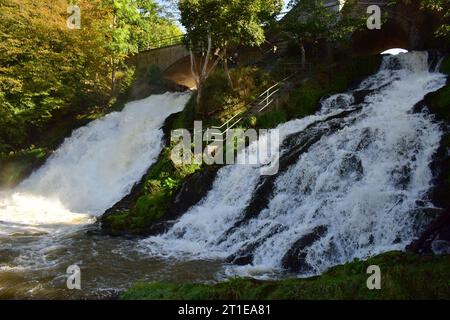 Cascade de Coo, Waterfall in the Ardennes in Belgium Stock Photo