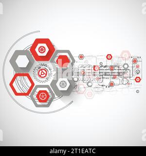 Abstract background with various technological elements. Vector Stock Vector