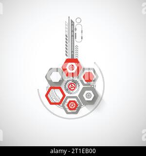 Abstract background with various technological elements. Vector Stock Vector