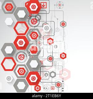 Abstract background with various technological elements. Vector Stock Vector