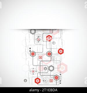 Abstract background with various technological elements. Vector Stock Vector