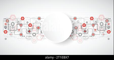 Abstract background with various technological elements. Vector Stock Vector