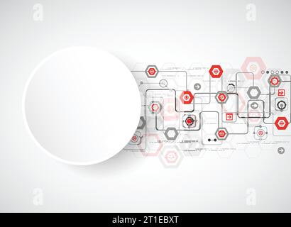 Abstract background with various technological elements. Vector Stock Vector