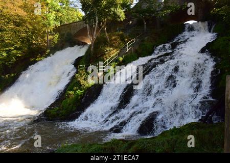 Cascade de Coo, Waterfall in the Ardennes in Belgium Stock Photo