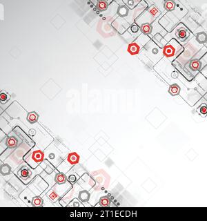 Abstract background with various technological elements. Vector Stock Vector