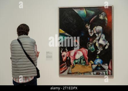 Ceret (south of France): the Modern Art Museum. Work by Marc Chagall “To Russia, Donkeys And Others”, 1911, on the occasion of the exhibition Chagall, Stock Photo