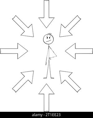 Stickman stick figure pointing showing directions