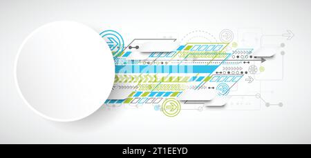 Abstract background with various technological elements. Vector Stock Vector