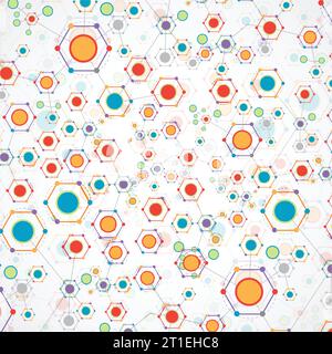 Network hexagonal color technology communication background Stock Vector