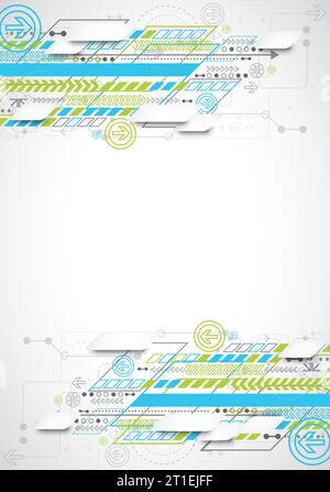 Abstract background with various technological elements. Vector Stock Vector