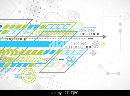 Abstract background with various technological elements. Vector Stock Vector