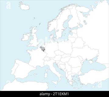 Location map of the KINGDOM OF BELGIUM, EUROPE Stock Vector