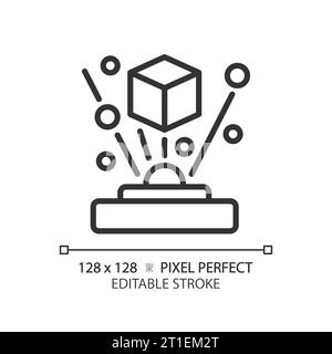 2D thin linear black projection icon Stock Vector