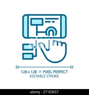 2D thin linear blue augmented reality icon Stock Vector