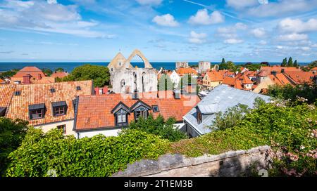 Visby, old town on the Island of Gotland, Sweden. Stock Photo