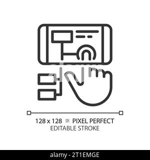 2D thin linear black augmented reality icon Stock Vector
