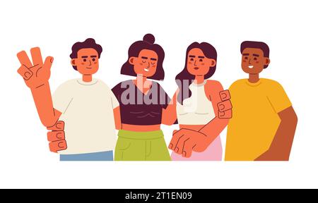 Friendships semi flat color vector character Stock Vector