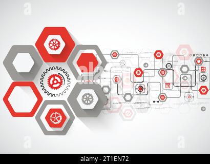Abstract background with various technological elements. Vector Stock Vector