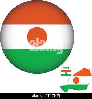 Niger Flag Round Shape Stock Vector