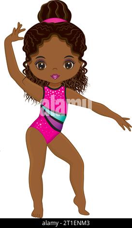 Gymnastics Clip Art, Rhythmic Gymnastics With Balls, Little Girls Graphics,  African American Girl, Cute Characters, Wall Art Printables Png -   Israel