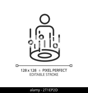 2D thin linear black mixed reality icon Stock Vector
