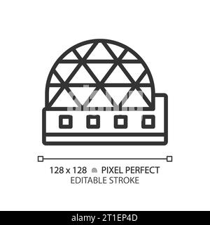 2D thin linear black metaverse icon Stock Vector