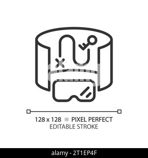2D thin linear black innovative device icon Stock Vector