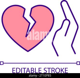 2D thin linear lack of empathy simple icon Stock Vector