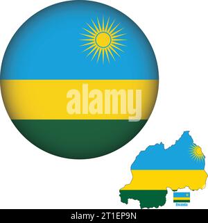 Rwanda Flag Round Shape Stock Vector