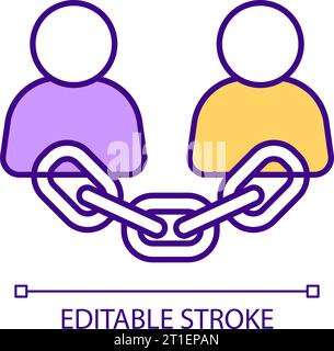 2D thin linear colorful simple dependency icon Stock Vector