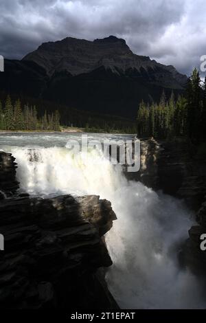 Athabasca Falls is a waterfall in Jasper National Park, Alberta, Canada. Stock Photo