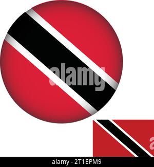 Trinidad and Tobago Flag Round Shape Stock Vector