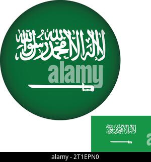 Saudi Arabia Flag Round Shape Stock Vector