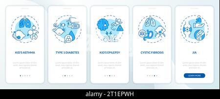 Walkthrough parenting children thin line blue icons concept Stock Vector