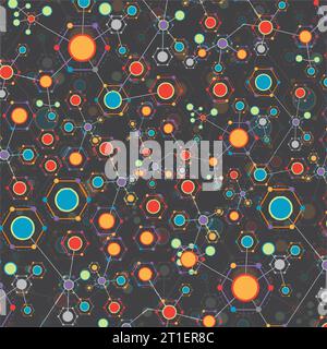 Network hexagonal color technology communication background Stock Vector