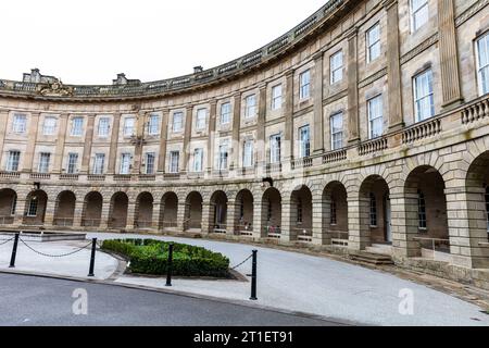 Buxton Crescent, Buxton, Derbyshire, England, Buxton Crescent is a Grade-I-listed building in the town of Buxton, Derbyshire, England. Stock Photo