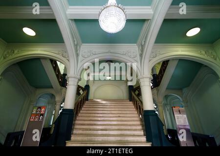 Medellin, Colombia - January 10, 2023: Main staircase of the Rafael Uribe Palace of Culture Stock Photo