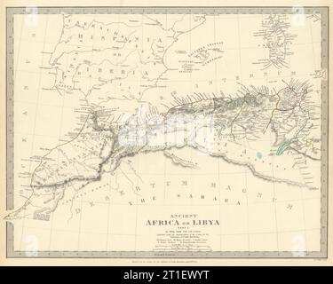 ANCIENT NORTH AFRICA.Mauritania Byzacium.Morocco Algeria Tunisia.SDUK 1844 map Stock Photo