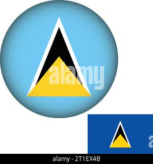 Simple round flag of Saint Lucia - Saint Lucia Flag Round Shape 2t1ex4b 